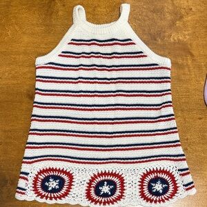 Red White & Blue kids knitted tank